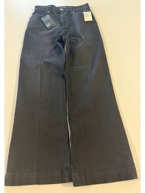 PAIGE Leenah Ankle High Rise Trouser Leg Jeans Midnight Raven 26 NWT